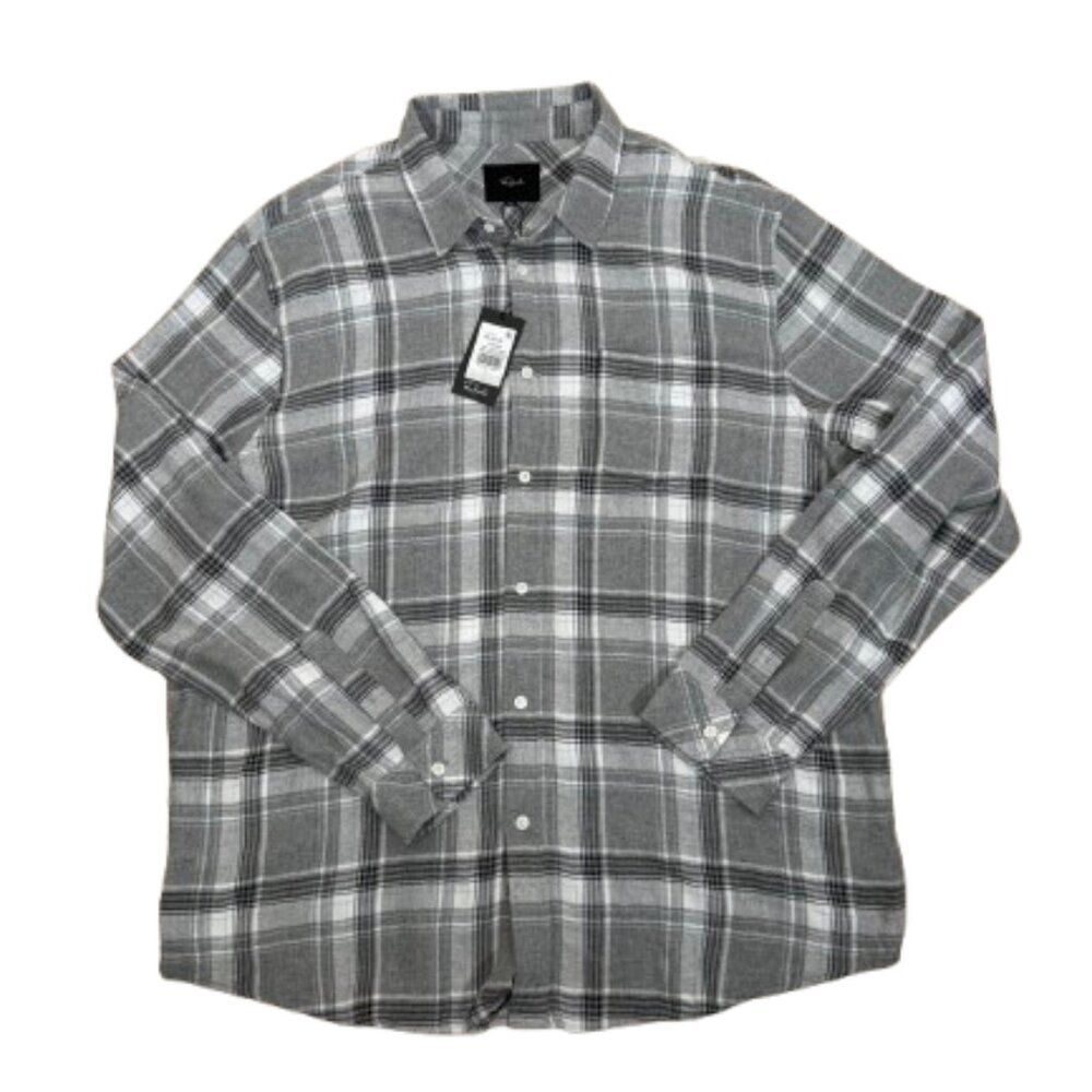 Rails NEW Men Lennox Flannel Shirt Tidal Gray Melange Size XXL